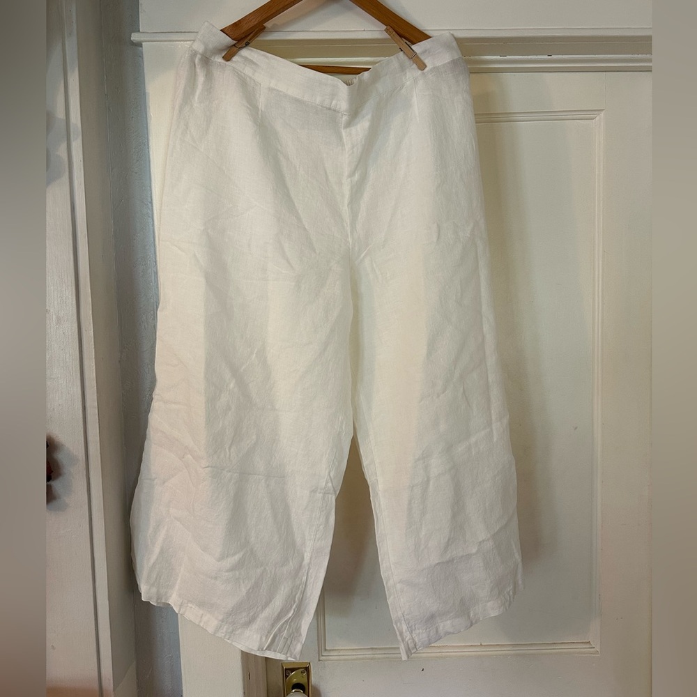NWOT Flax Creamy White  Linen Pants Size Large